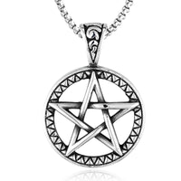 Collier pendentif équilibre en acier titane pentagramme de KarmaRipple