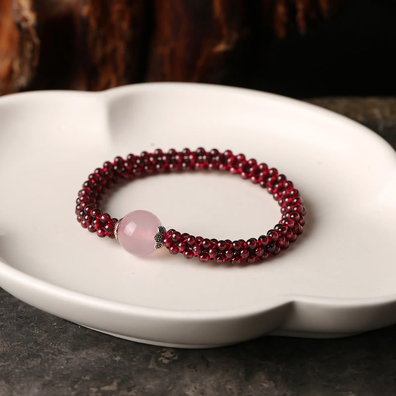 KarmaRipple's Authentic Garnet Pink Gemstone Red Agate Amazonite Bead Protection Bracelet p7