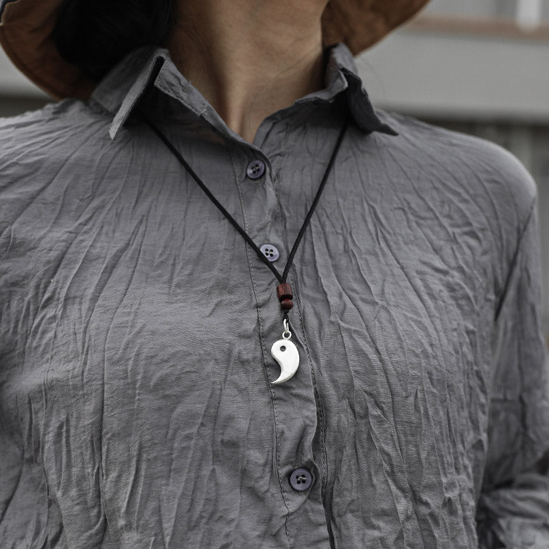 KarmaRipple's 990 Sterling Silver Yin Yang Balance Balance Pendant Necklace p11