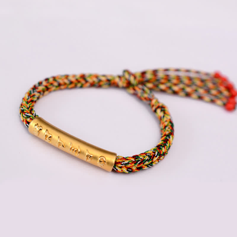 KarmaRipple's 999 Sterling Silver Om Mani Padme Hum Protection Strength String Bracelet p36