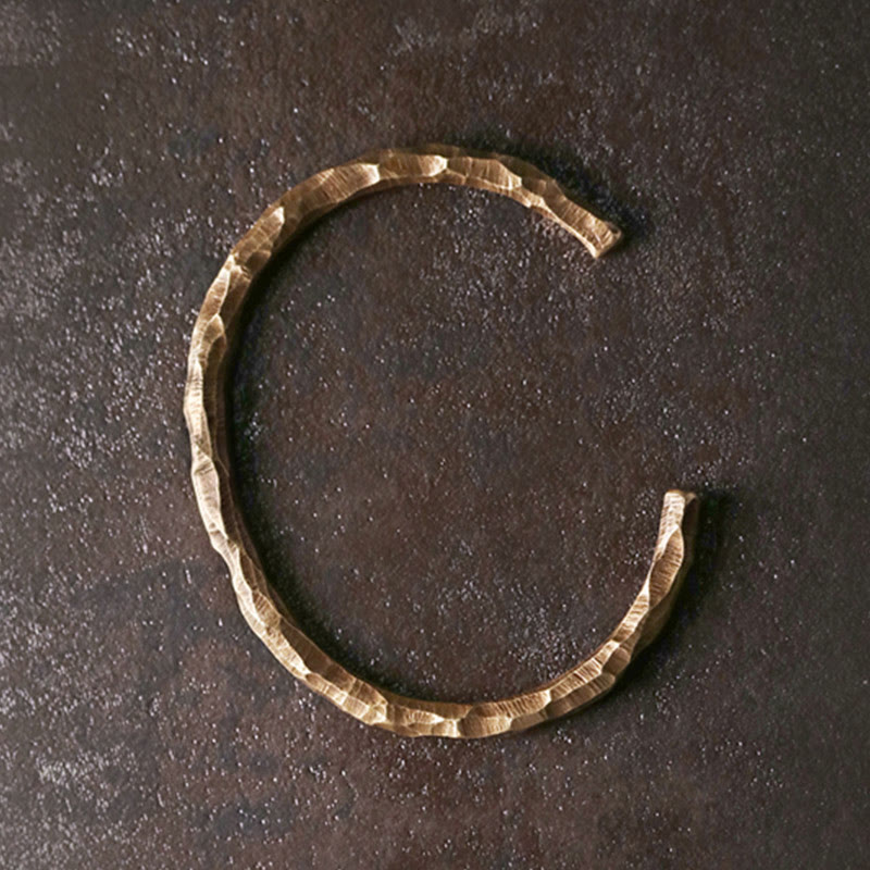 KarmaRipple's Tibetan Bump Texture Bronze Fortune Cuff Bracelet Bangle p8