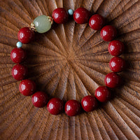Bracelet Fortune en aventurine verte cinabre de KarmaRipple