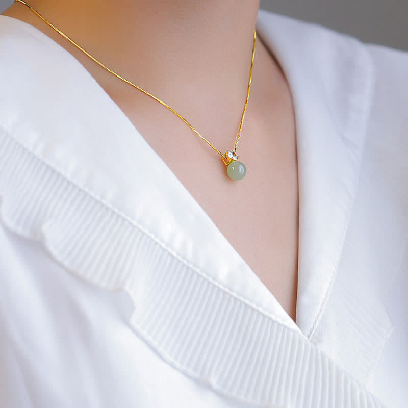 KarmaRipple's Fortunate Bead Jade Prosperity Chain Pendant Necklace p5