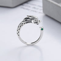 Bague ajustable en argent sterling 925 de KarmaRipple, protection de la fortune de l'année du dragon