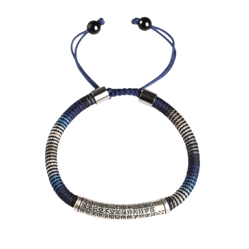 KarmaRipple's 999 Sterling Silver Heart Sutra Calm Handmade Woven Bracelet p11