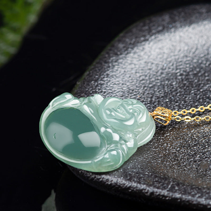 KarmaRipple's Laughing Buddha Authentic Jade Prosperity Abundance Pendant Necklace p6