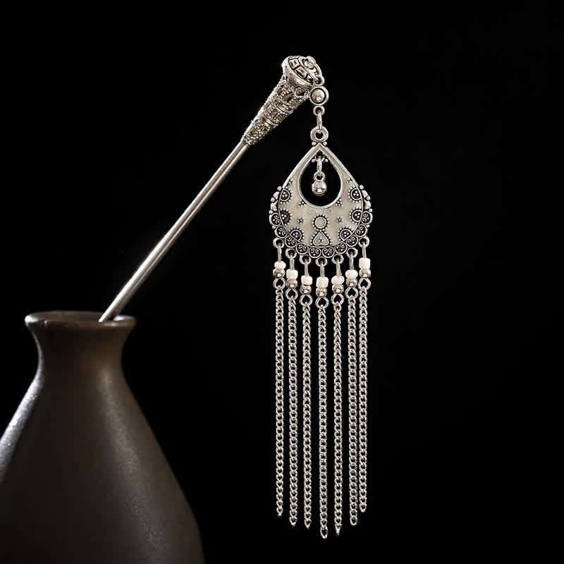 KarmaRipple's Water Drop Lily of the Valley Flowers Tassels Confidence Hairpin p63