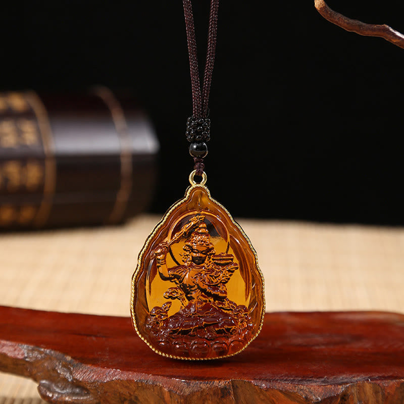 KarmaRipple's Tibetan Buddha Liuli Gemstone Serenity Pendant Necklace p6