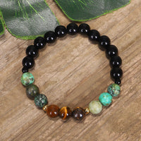 Bracelet pendentif en pierre authentique œil de tigre turquoise et protection de KarmaRipple, 108 perles Mala