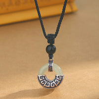 Collier avec pendentif en argent sterling 925 et jade Hetian authentique de KarmaRipple, symbole de la paix et de la prospérité