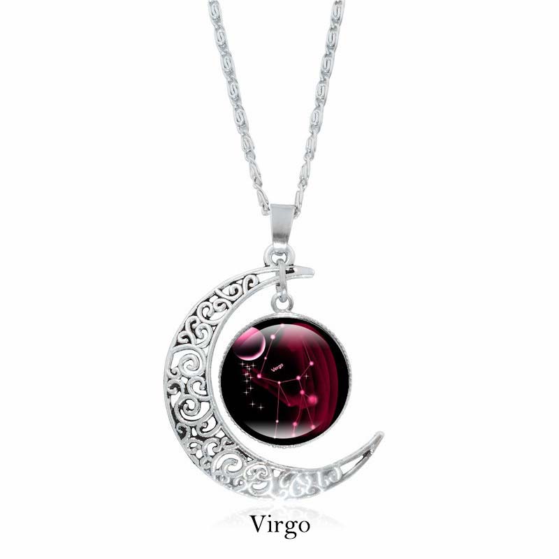KarmaRipple's 12 Constellations of the Zodiac Moon Protection Pendant Chain Necklace p27