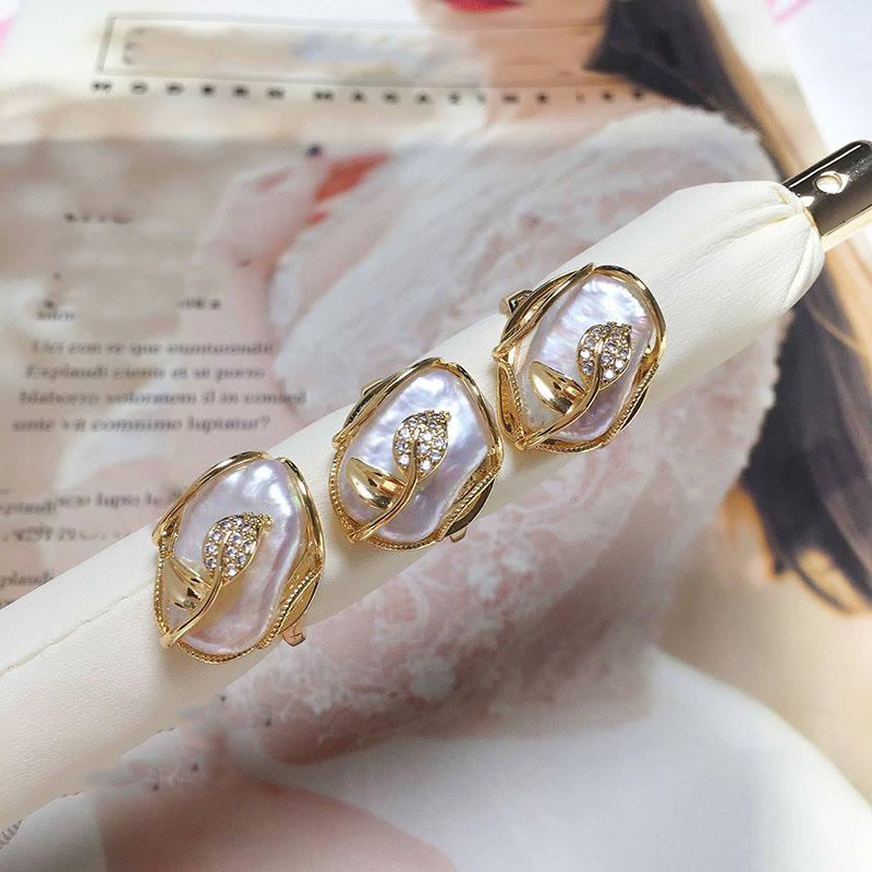 KarmaRipple's Pearl Bronze Plated Gold Flower Happiness Wealth Ring p12