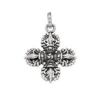 Collier avec pendentif en argent sterling 925 double Dorje Vajra de KarmaRipple