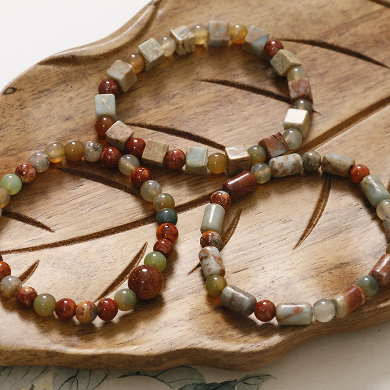 KarmaRipple's Authentic Stone Sea Sediment Jasper Agate Protection Bracelet p16