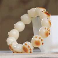Bracelet de paix en forme de patte de chat et de graine de Bodhi de KarmaRipple