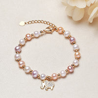 Bracelet de sincérité en plaqué or 18 carats avec perle et zircone de KarmaRipple