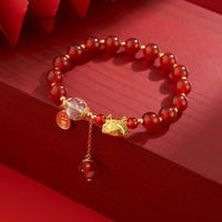 Bracelet de fortune et de succès en jade Hetian authentique avec boulettes de l'année du dragon de KarmaRipple
