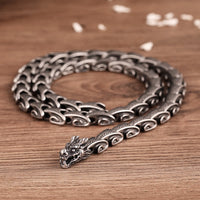 Collier et bracelet de protection en acier titane à motif dragon de KarmaRipple
