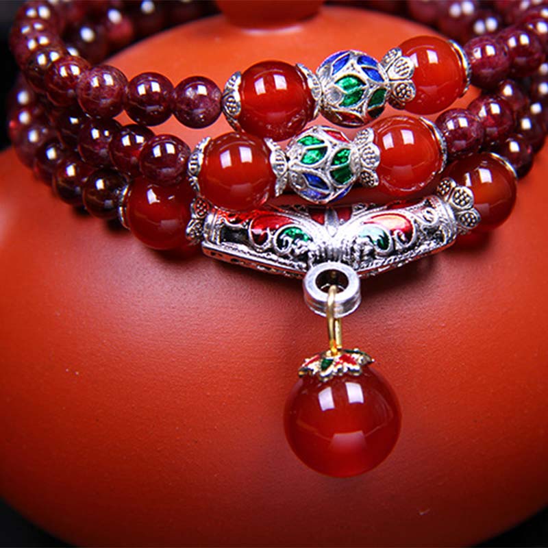 KarmaRipple's Authentic Garnet Red Agate Blessing Balancing Bracelet Pendant Necklace p6