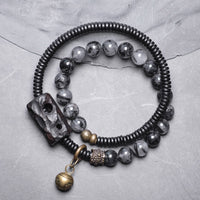 Bracelet de sagesse en bronze et bois d'ébène, quartz rutile noir de KarmaRipple