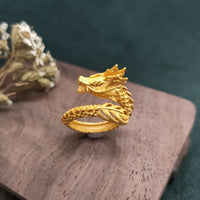 Bague de force du succès du dragon d'or de KarmaRipple
