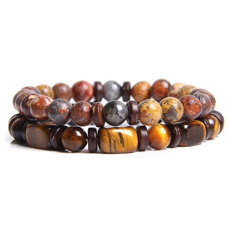 KarmaRipple's 2PCS Balancing Gemstone Emperor Stone Tiger Eye Bead Bracelet p5