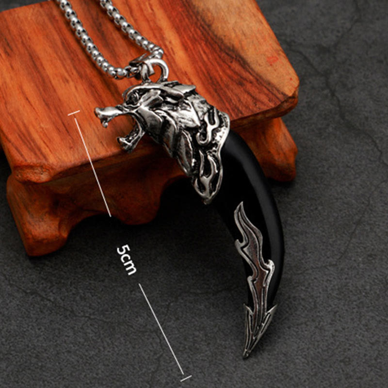 KarmaRipple's Imitation Wolf Tooth Titanium Steel Balance Pendant Necklace p10