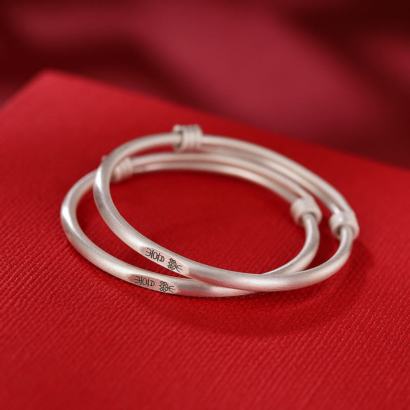 KarmaRipple's 999 Sterling Silver Peace And Joy Protection Kids Child Bracelet Bangle p15