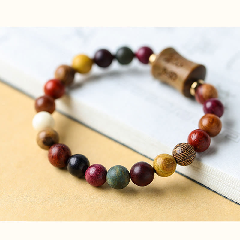 KarmaRipple's Tibet Multicolored Sandalwood Om Mani Padme Hum Protection Bracelet p10