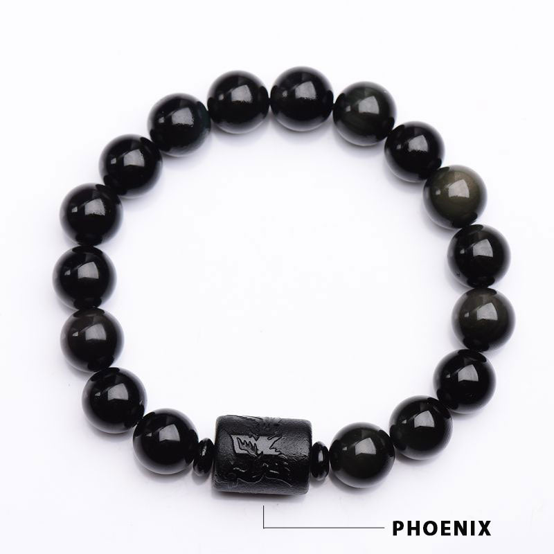 KarmaRipple's Soul Cleansing Black Obsidian Phoenix Dragon Bracelet p4