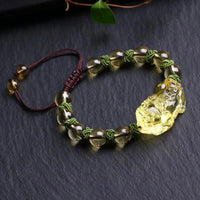Bracelet de protection de richesse authentique en citrine Pixiu de KarmaRipple 