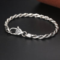 Bracelet en argent sterling 925 tibétain Om Mani Padme Hum Double Dorje Vajra torsadé Peace Love de KarmaRipple