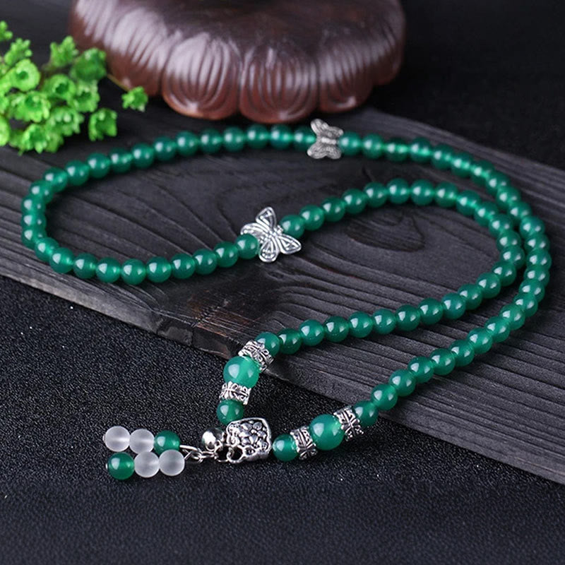 KarmaRipple's Authentic Green Agate Butterfly Support Bracelet p4