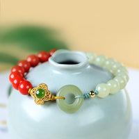 Bracelet de bénédiction en jade cinabre authentique de KarmaRipple