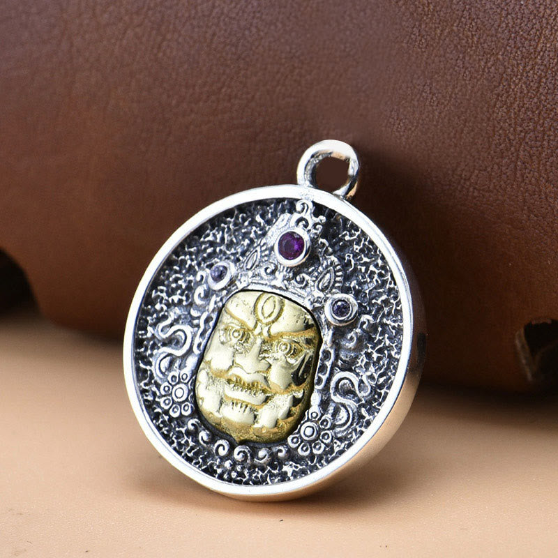 KarmaRipple's 925 Sterling Silver Zakiram Goddess of Wealth Dorje Vajra Spiritual Pendant Necklace p1