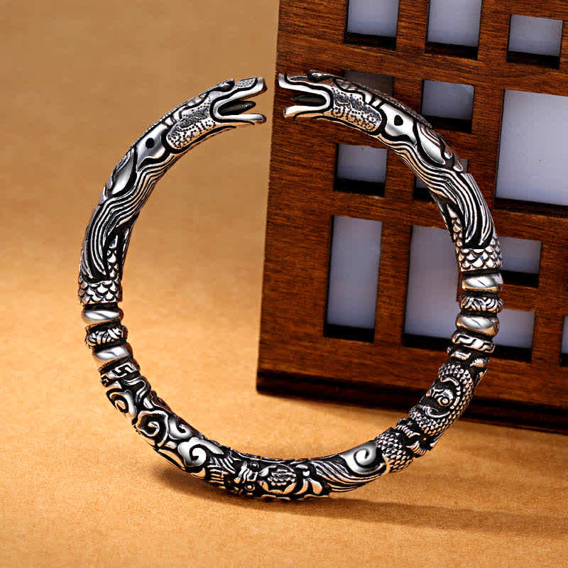 KarmaRipple's Dragon Head Carved Fortune Bracelet Bangle p5