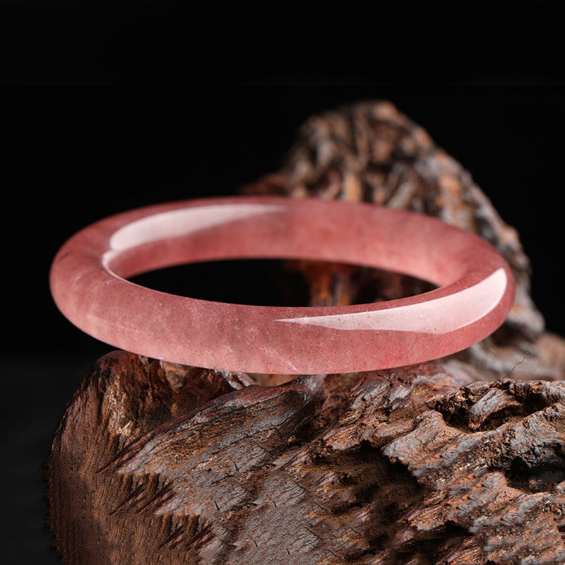 KarmaRipple's Authentic Strawberry Quartz Love Balancing Bracelet Bangle p6