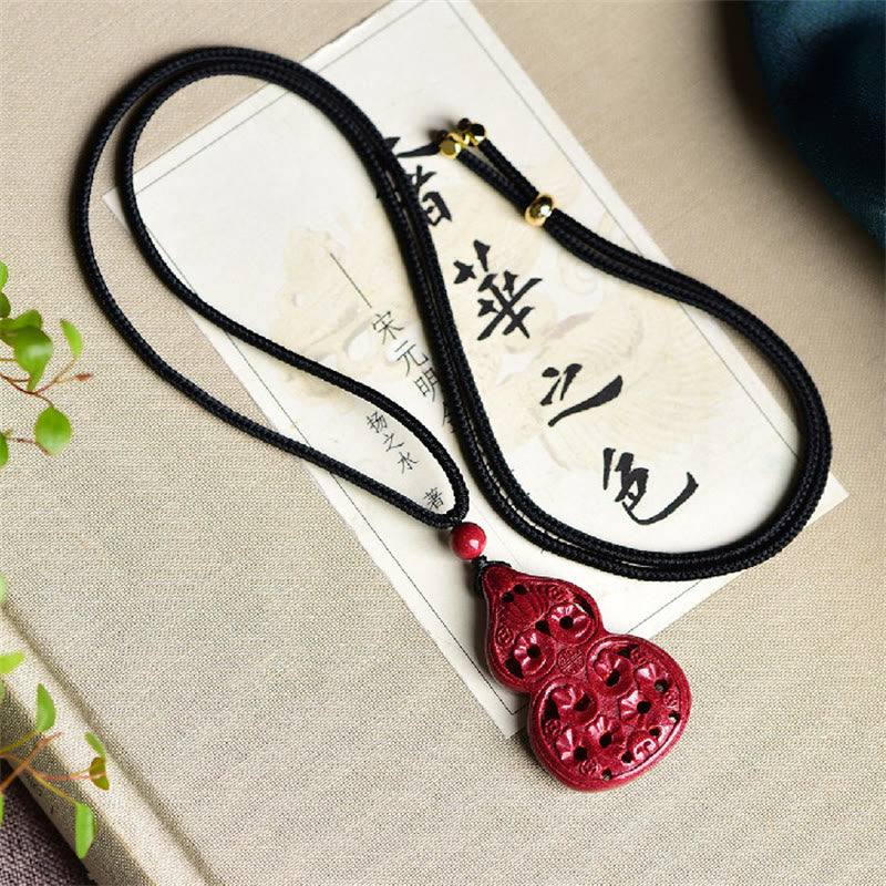 KarmaRipple's Laughing Buddha Yin Yang Chinese Zodiac Gourd Authentic Cinnabar Blessing Pendant Necklace p25