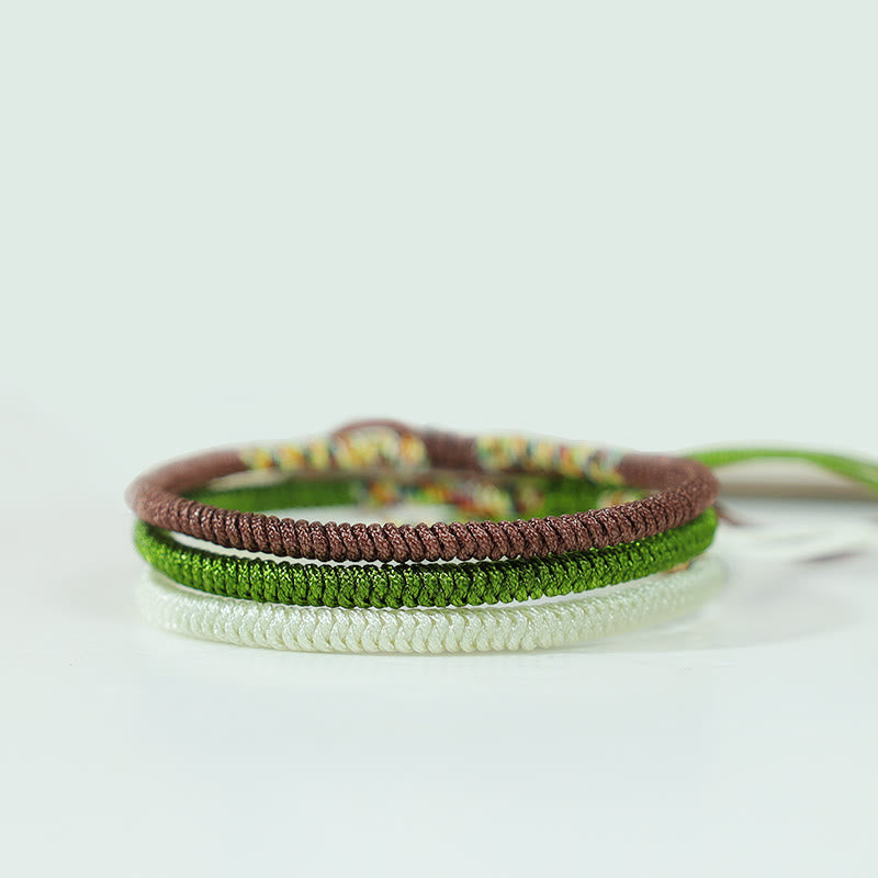 KarmaRipple's 3Pcs Tibetan Handmade Multicolored Fortune King Kong Weave Auspiciousness Bracelet p2