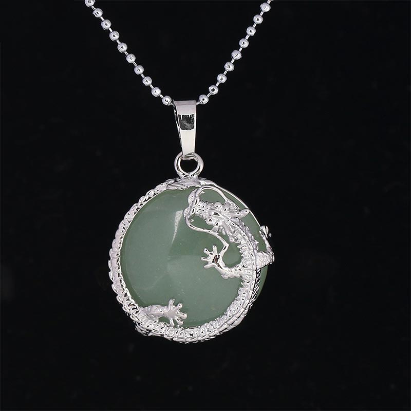 KarmaRipple's Chinese Dragon Authentic Quartz Gemstone Balancing Energy Pendant Necklace p41