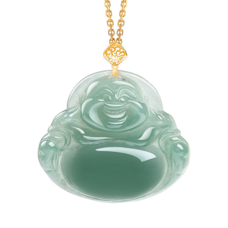 KarmaRipple's Laughing Buddha Authentic Jade Prosperity Abundance Pendant Necklace p11