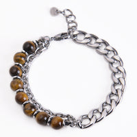 Bracelet de force en pierre givrée œil de tigre Picasso Jasper de KarmaRipple