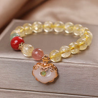 Bracelet talisman de protection authentique en jade ivoire et citrine de KarmaRipple