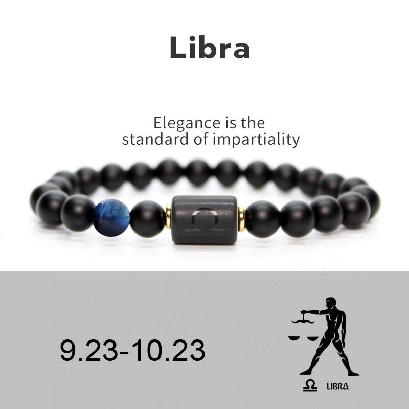 KarmaRipple's 12 Constellations of the Zodiac Black Onyx Adjustable Bracelet p3