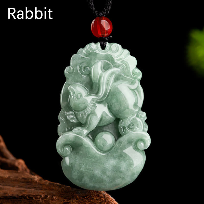 KarmaRipple's Authentic Green Jade 12 Chinese Zodiac Fortune Prosperity Pendant Necklace p31