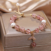 Bracelet d'équilibrage en quartz fraise et quartz rutile de KarmaRipple