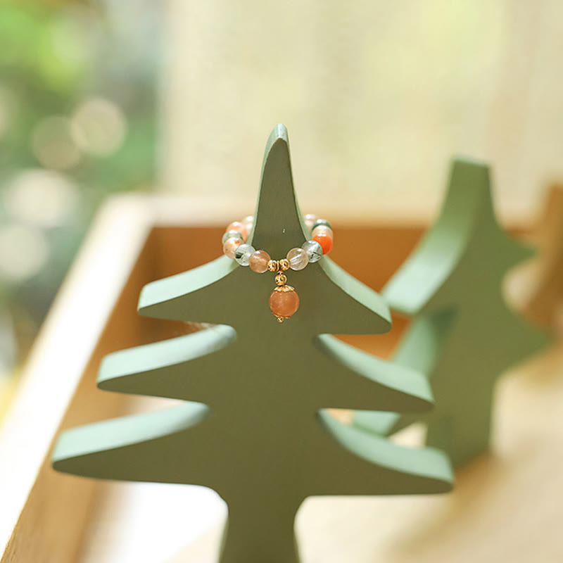 KarmaRipple's 14k Gold Plated Bronze Fu Lu Shou Gemstone Peach Moonstone Happiness Wealth Ring p9