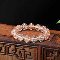Bracelet de réussite en perles de verre Liuli fluorescentes lumineuses de KarmaRipple, talisman familial de la bête avaleuse d'or