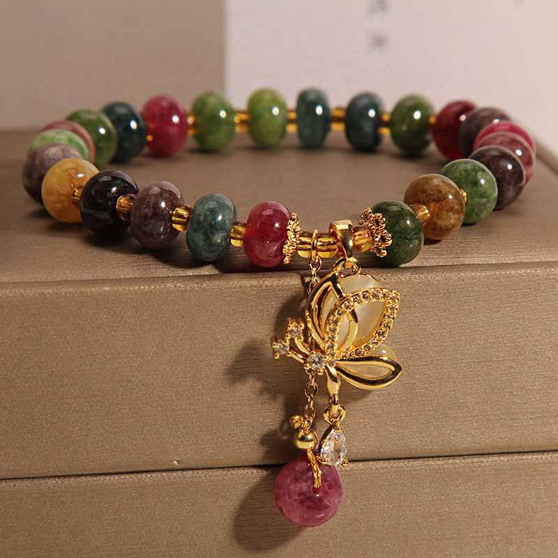 KarmaRipple's Colorful Tourmaline Butterfly Talisman Wisdom Bracelet p6