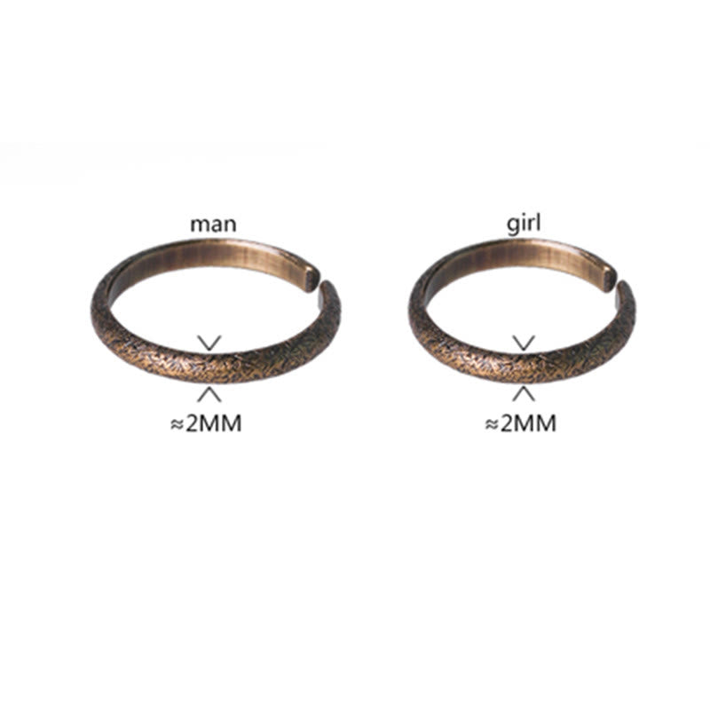 KarmaRipple's Tibetan Vintage Texture Design Bronze Fortune Pair Ring p14